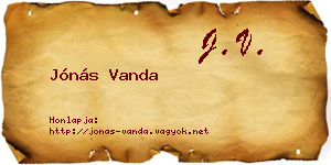 Jónás Vanda névjegykártya